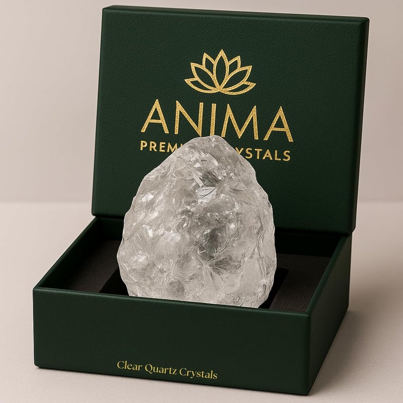 Anima Clear Quartz Crystal – Large 1.6–2" Natural Raw Clear Quartz Stone for Clarity, Energy & Amplification – Ethically Sourced, Presented in Elegant Gift Box - Image 1